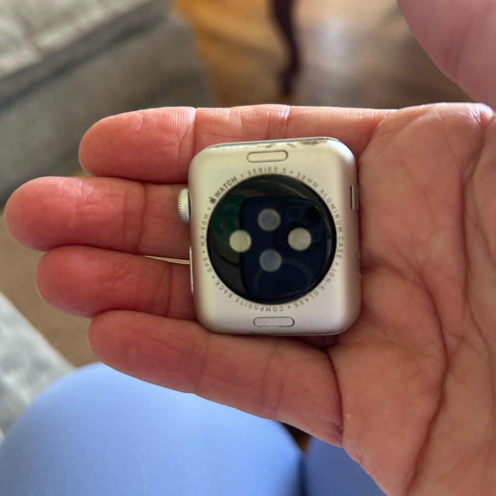 Apple Silver Smartwatch Rear Case with Sensor Window and Crown Cutout - Picture 2 of 4